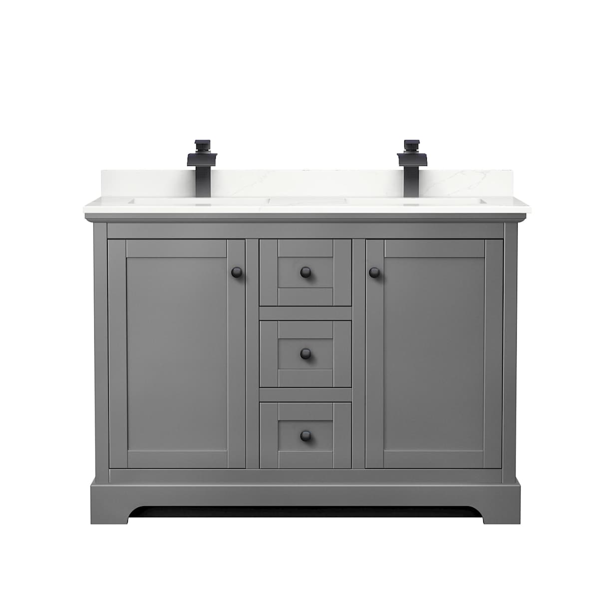 Avery 48" Free Standing Double Basin Vanity Set with Cabinet and Quartz Vanity Top