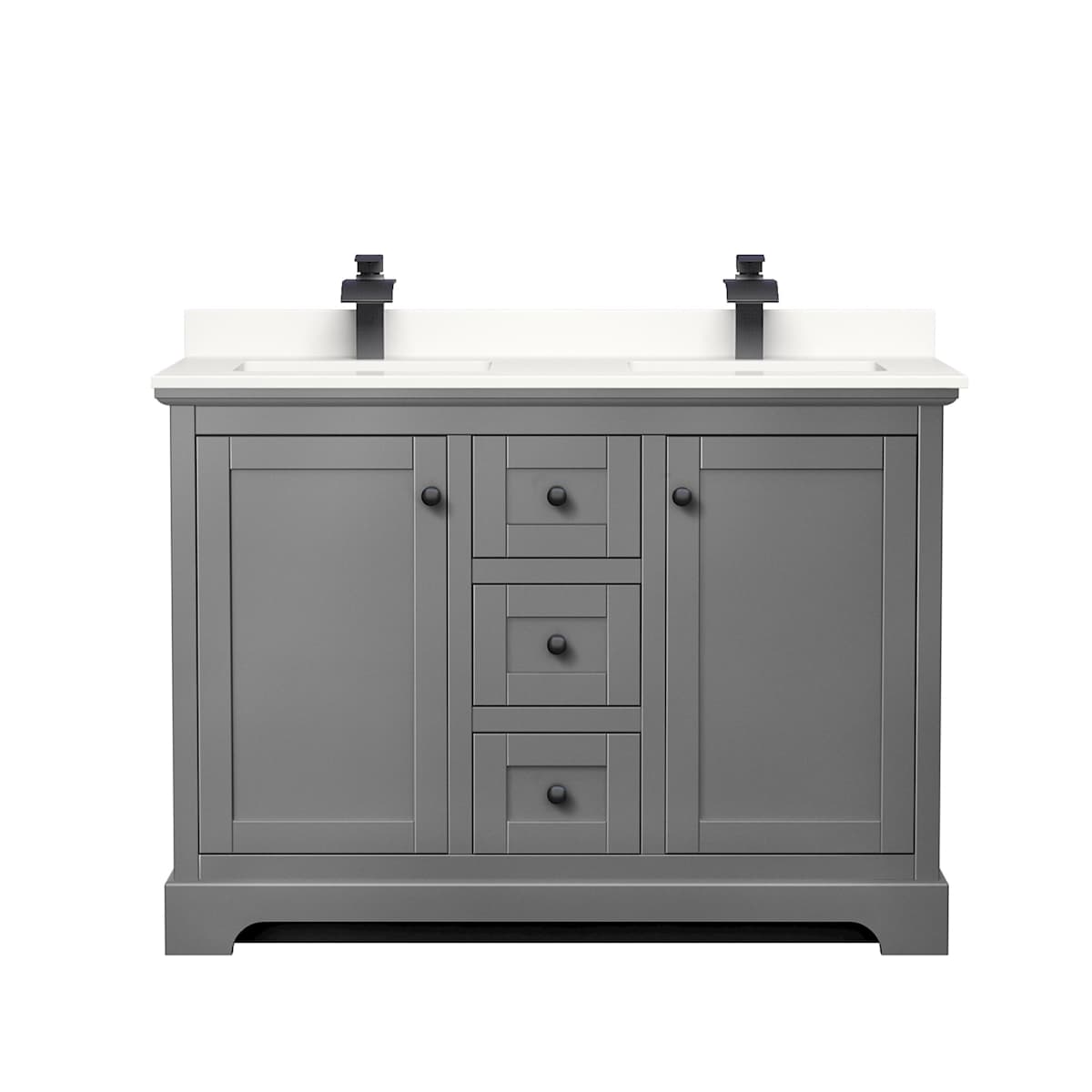 Avery 48" Free Standing Double Basin Vanity Set with Cabinet and Quartz Vanity Top