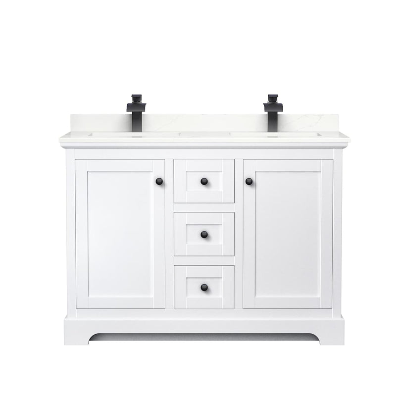 Avery 48" Free Standing Double Basin Vanity Set with Cabinet and Quartz Vanity Top - image 14