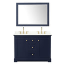 Avery 48" Free Standing Double Basin Vanity Set with Cabinet, Quartz Vanity Top, and Framed Mirror - image 9