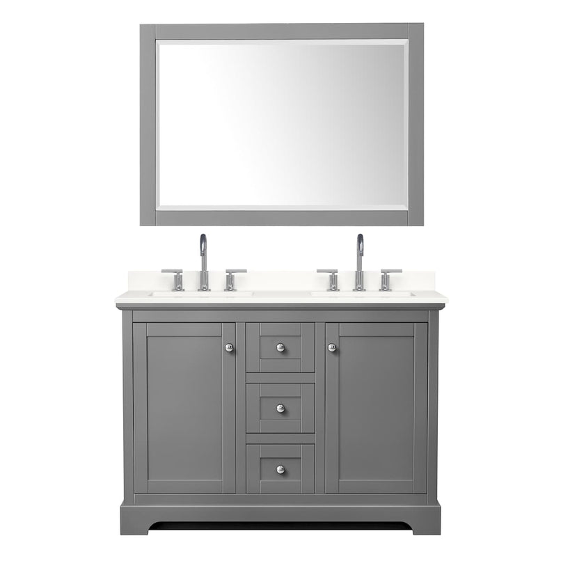 Avery 48" Free Standing Double Basin Vanity Set with Cabinet, Quartz Vanity Top, and Framed Mirror - image 15