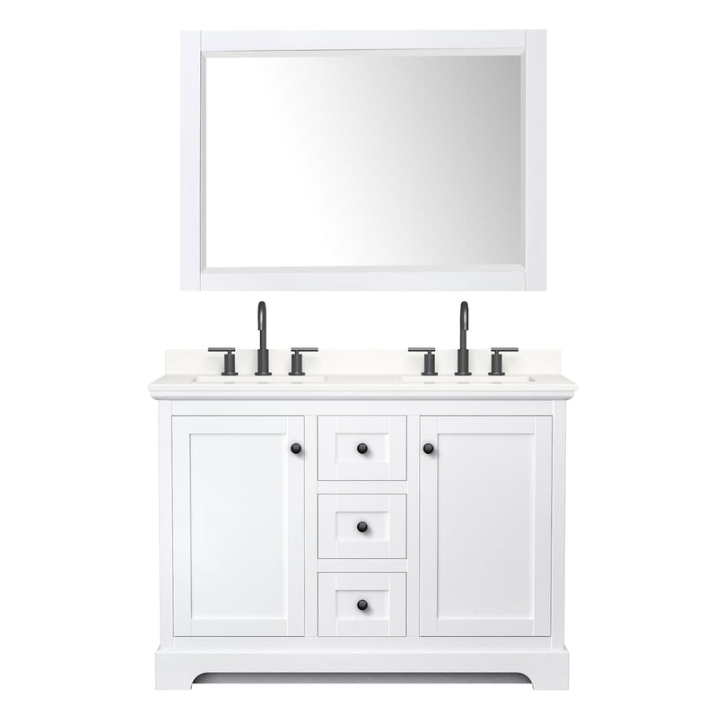Avery 48" Free Standing Double Basin Vanity Set with Cabinet, Quartz Vanity Top, and Framed Mirror - image 18