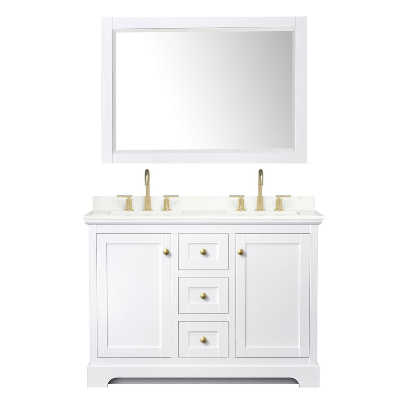 Avery 48" Free Standing Double Basin Vanity Set with Cabinet, Quartz Vanity Top, and Framed Mirror - image 19