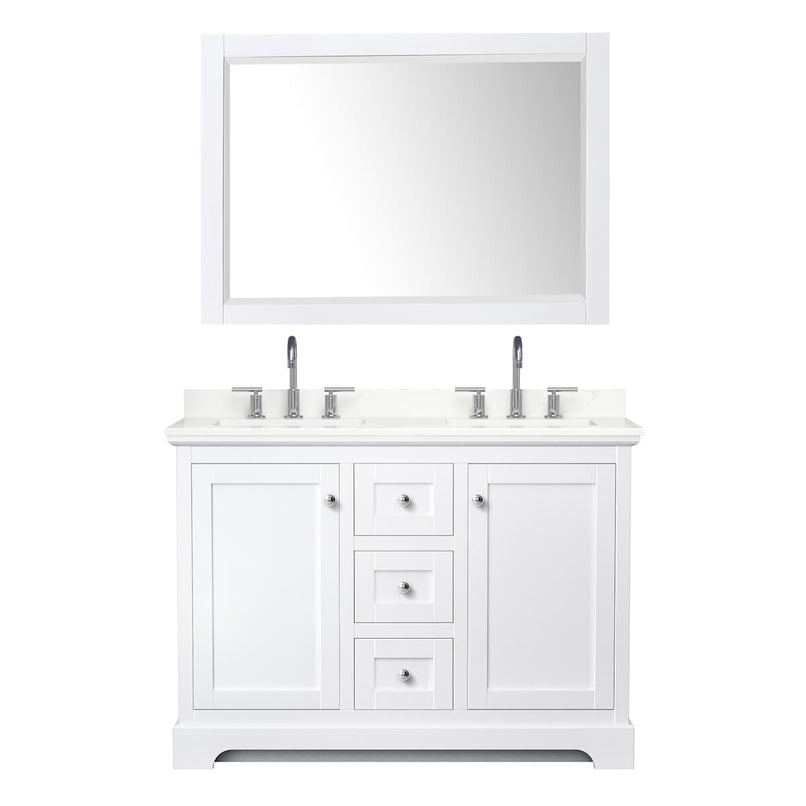 Avery 48" Free Standing Double Basin Vanity Set with Cabinet, Quartz Vanity Top, and Framed Mirror - image 21