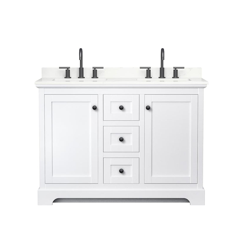 Avery 48" Free Standing Double Basin Vanity Set with Cabinet and Quartz Vanity Top - image 14