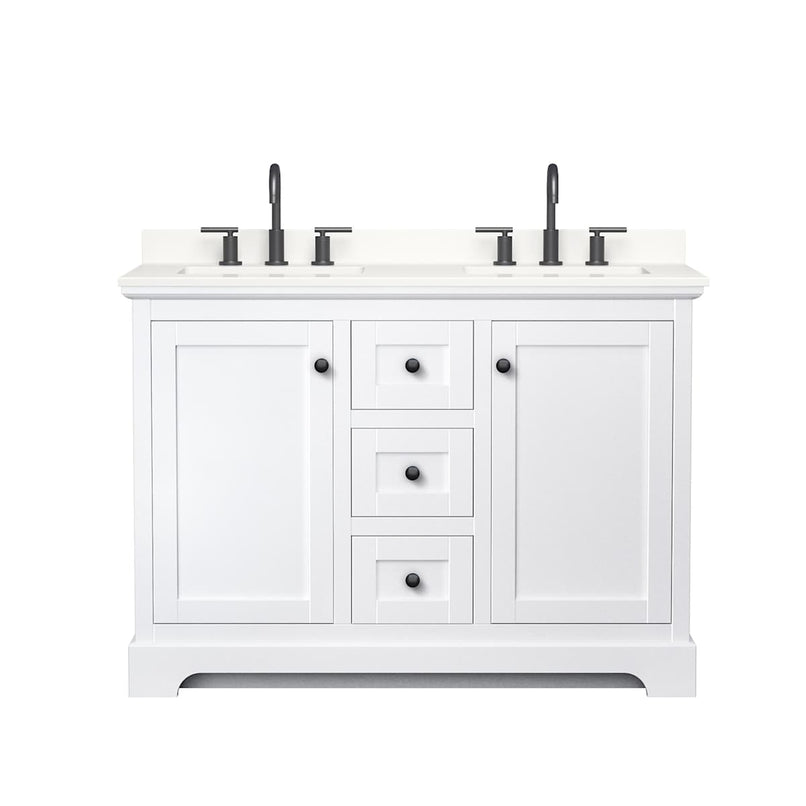 Avery 48" Free Standing Double Basin Vanity Set with Cabinet and Quartz Vanity Top - image 15