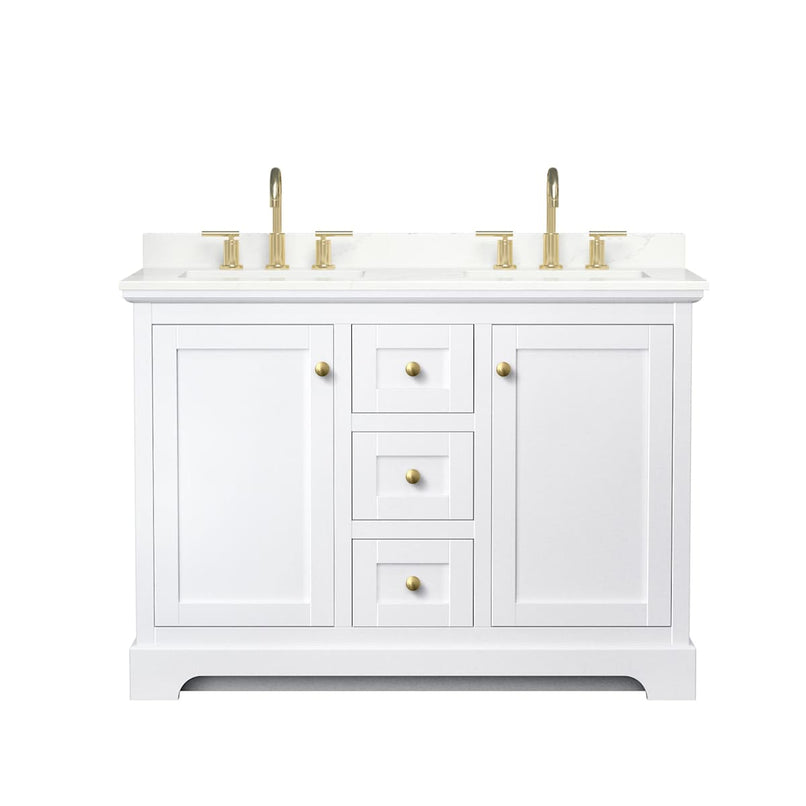 Avery 48" Free Standing Double Basin Vanity Set with Cabinet and Quartz Vanity Top - image 16