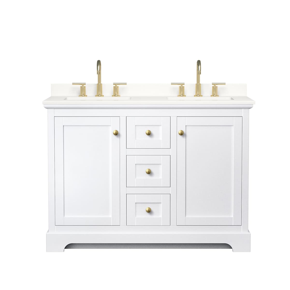 Avery 48" Free Standing Double Basin Vanity Set with Cabinet and Quartz Vanity Top - image 17
