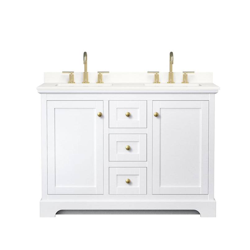 Avery 48" Free Standing Double Basin Vanity Set with Cabinet and Quartz Vanity Top - image 17