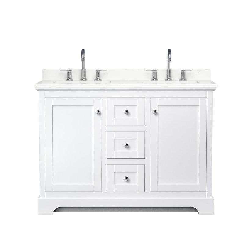 Avery 48" Free Standing Double Basin Vanity Set with Cabinet and Quartz Vanity Top - image 18