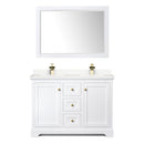 Avery 48" Free Standing Double Basin Vanity Set with Cabinet, Cultured Marble Vanity Top, and Framed Mirror - image 2