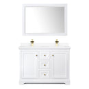 Avery 48" Free Standing Double Basin Vanity Set with Cabinet, Cultured Marble Vanity Top, and Framed Mirror - image 10