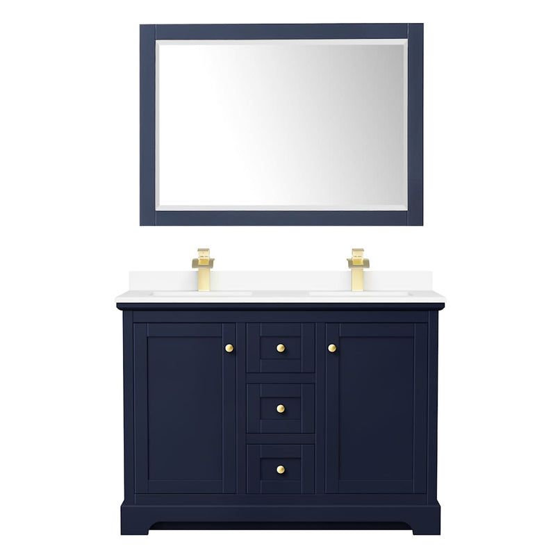 Avery 48" Free Standing Double Basin Vanity Set with Cabinet, Cultured Marble Vanity Top, and Framed Mirror - image 18