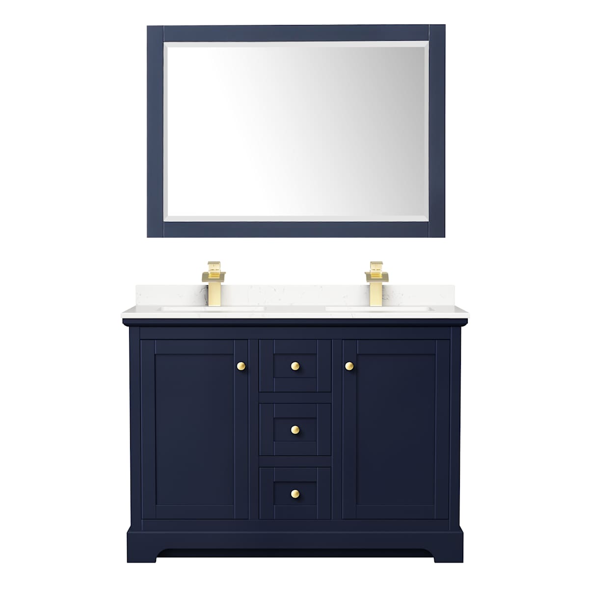 Avery 48" Free Standing Double Basin Vanity Set with Cabinet, Cultured Marble Vanity Top, and Framed Mirror - image 19