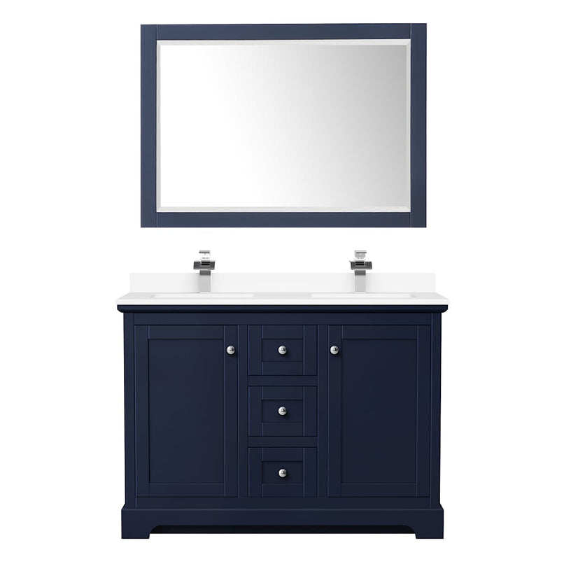 Avery 48" Free Standing Double Basin Vanity Set with Cabinet, Cultured Marble Vanity Top, and Framed Mirror - image 20