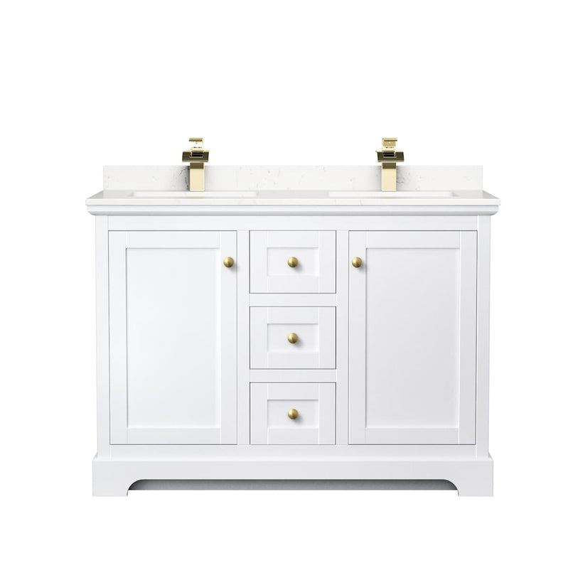 Avery 48" Free Standing Double Basin Vanity Set with Cabinet and Cultured Marble Vanity Top - image 2