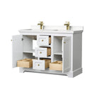 Avery 48" Free Standing Double Basin Vanity Set with Cabinet and Cultured Marble Vanity Top - image 3