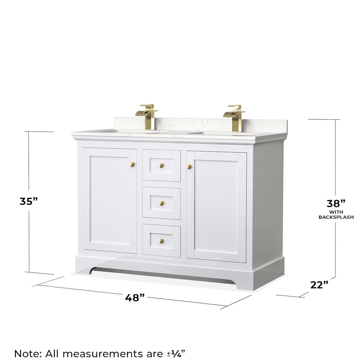 Avery 48" Free Standing Double Basin Vanity Set with Cabinet and Cultured Marble Vanity Top