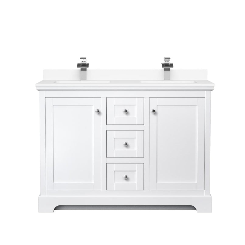 Avery 48" Free Standing Double Basin Vanity Set with Cabinet and Cultured Marble Vanity Top - image 7