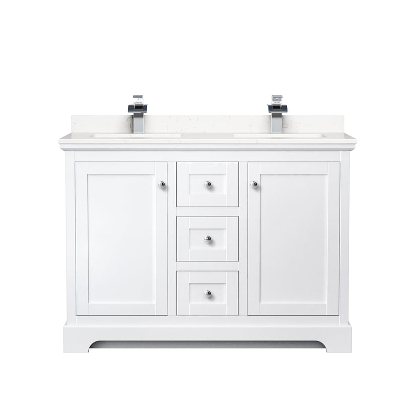 Avery 48" Free Standing Double Basin Vanity Set with Cabinet and Cultured Marble Vanity Top - image 8