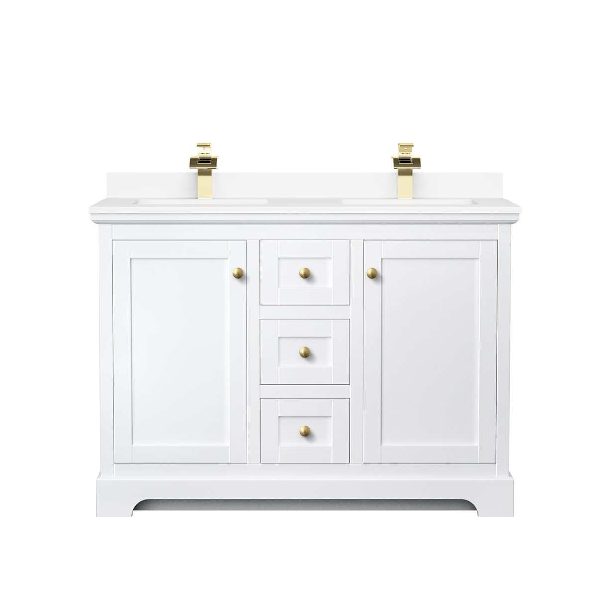 Avery 48" Free Standing Double Basin Vanity Set with Cabinet and Cultured Marble Vanity Top