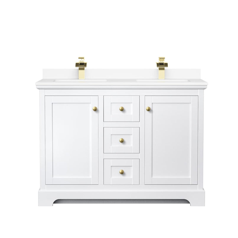 Avery 48" Free Standing Double Basin Vanity Set with Cabinet and Cultured Marble Vanity Top - image 9