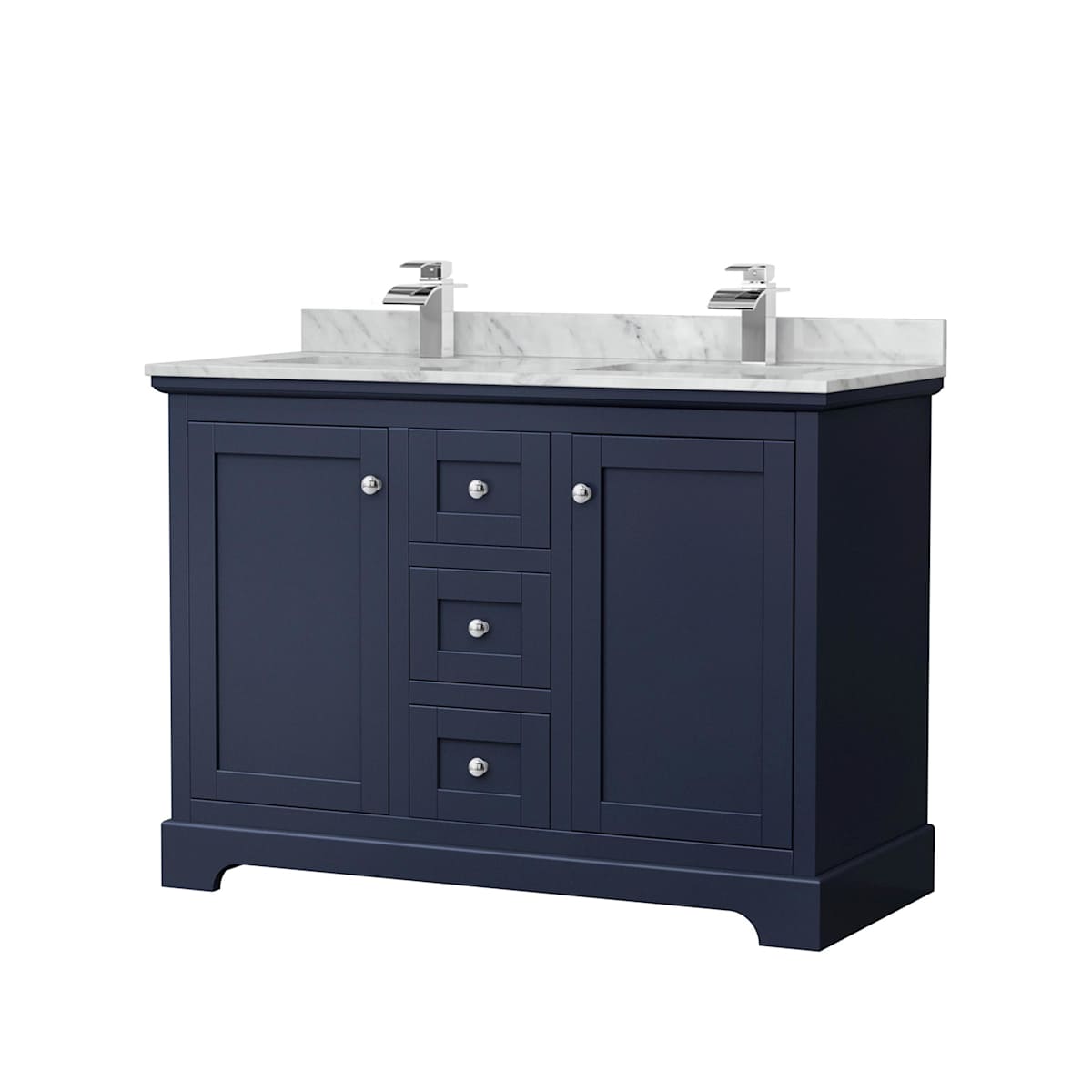 Avery 48" Free Standing Double Basin Vanity Set with Cabinet and Marble Vanity Top