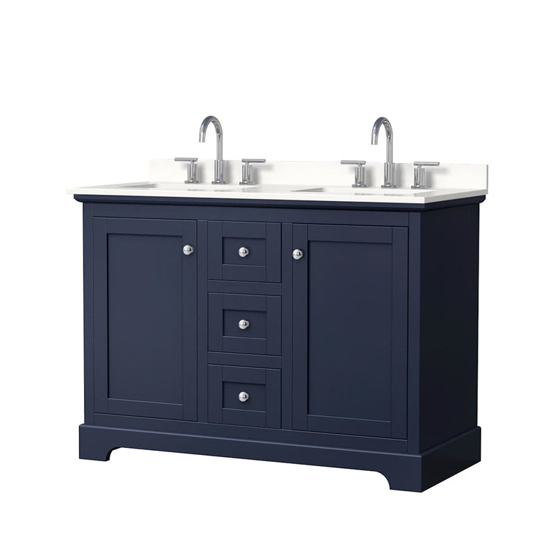 Avery 48" Free Standing Double Basin Vanity Set with Cabinet and Quartz Vanity Top - image 1