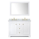 Avery 48" Free Standing Double Basin Vanity Set with Cabinet, Marble Vanity Top, and Framed Mirror - image 2
