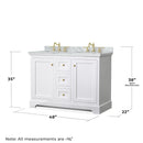 Avery 48" Free Standing Double Basin Vanity Set with Cabinet, Marble Vanity Top, and Framed Mirror - image 6