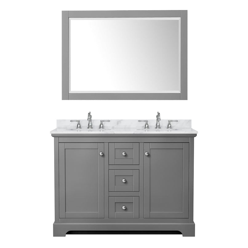 Avery 48" Free Standing Double Basin Vanity Set with Cabinet, Marble Vanity Top, and Framed Mirror - image 10