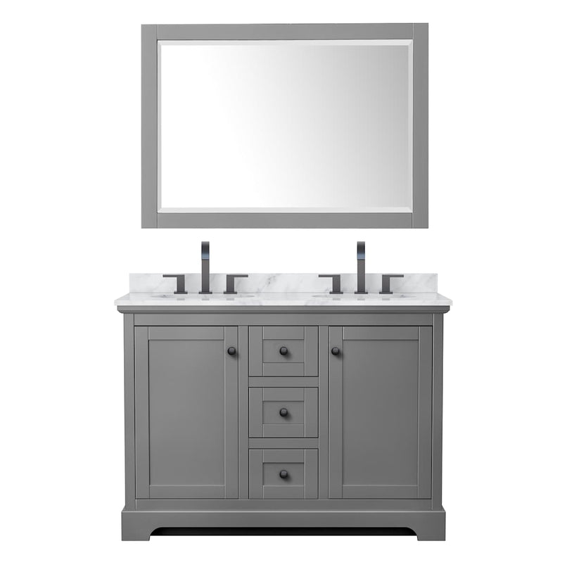 Avery 48" Free Standing Double Basin Vanity Set with Cabinet, Marble Vanity Top, and Framed Mirror - image 11