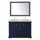 Avery 48" Free Standing Double Basin Vanity Set with Cabinet, Marble Vanity Top, and Framed Mirror - image 12