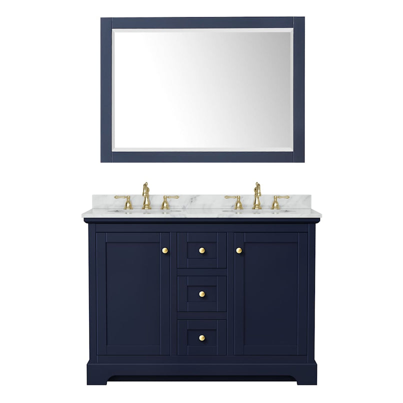 Avery 48" Free Standing Double Basin Vanity Set with Cabinet, Marble Vanity Top, and Framed Mirror - image 12