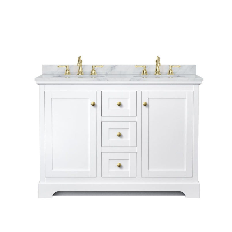 Avery 48" Free Standing Double Basin Vanity Set with Cabinet and Marble Vanity Top - image 3