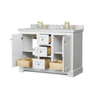 Avery 48" Free Standing Double Basin Vanity Set with Cabinet and Marble Vanity Top - image 4