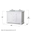 Avery 48" Free Standing Double Basin Vanity Set with Cabinet and Marble Vanity Top - image 5