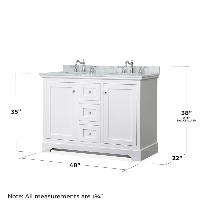 Avery 48" Free Standing Double Basin Vanity Set with Cabinet and Marble Vanity Top - image 5