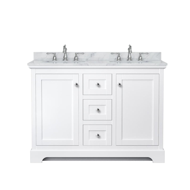 Avery 48" Free Standing Double Basin Vanity Set with Cabinet and Marble Vanity Top - image 6