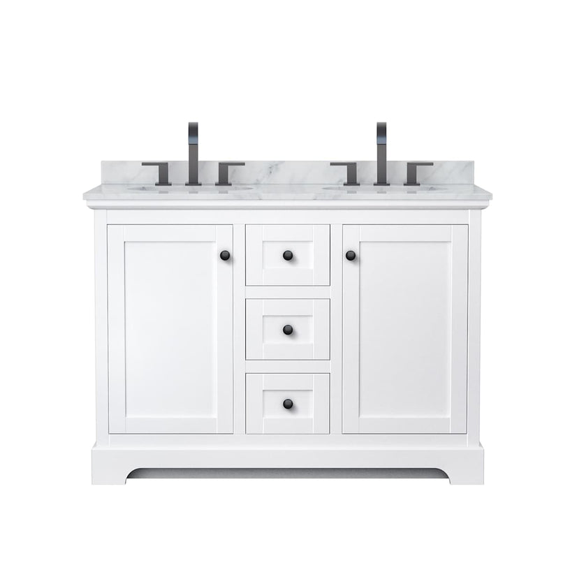 Avery 48" Free Standing Double Basin Vanity Set with Cabinet and Marble Vanity Top - image 7