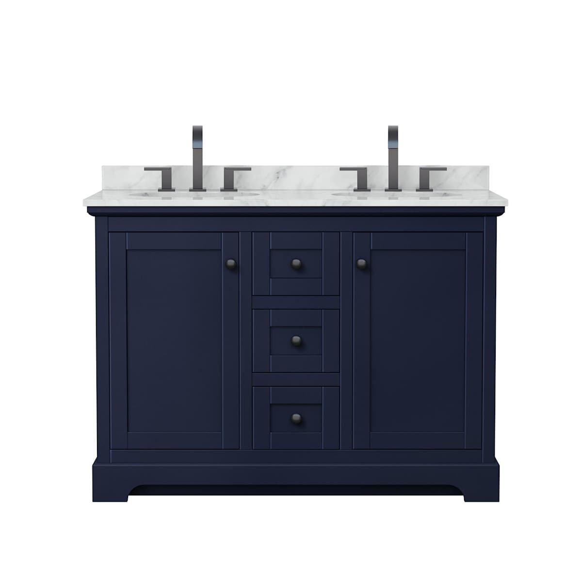 Avery 48" Free Standing Double Basin Vanity Set with Cabinet and Marble Vanity Top