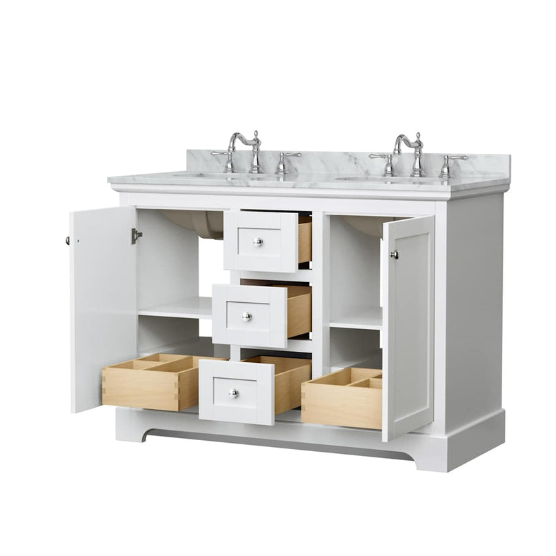 Avery 48" Free Standing Double Basin Vanity Set with Cabinet and Marble Vanity Top - image 13