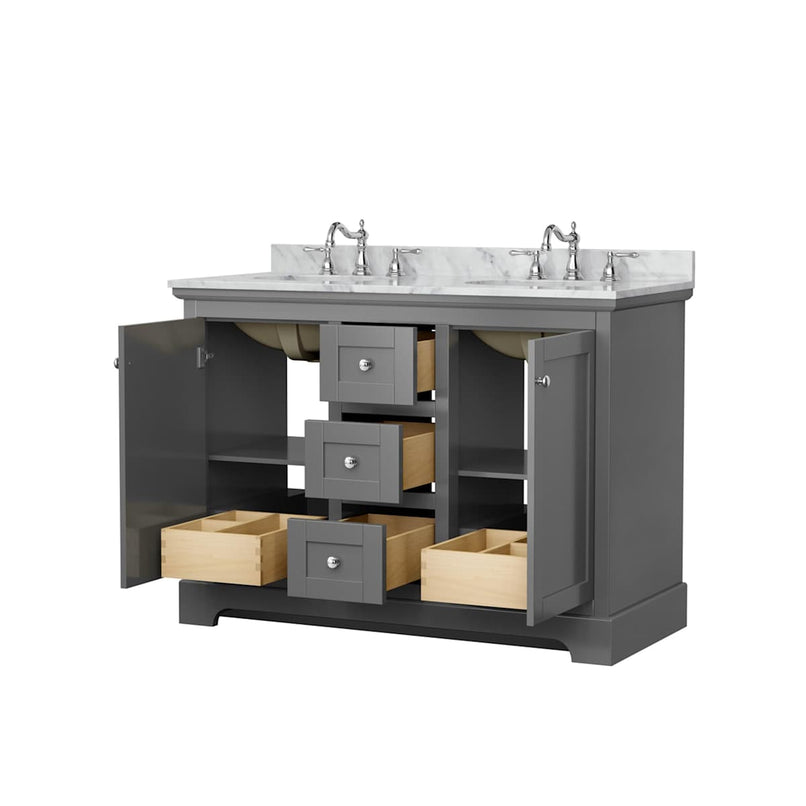 Avery 48" Free Standing Double Basin Vanity Set with Cabinet and Marble Vanity Top - image 15