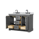 Avery 48" Free Standing Double Basin Vanity Set with Cabinet and Marble Vanity Top - image 16