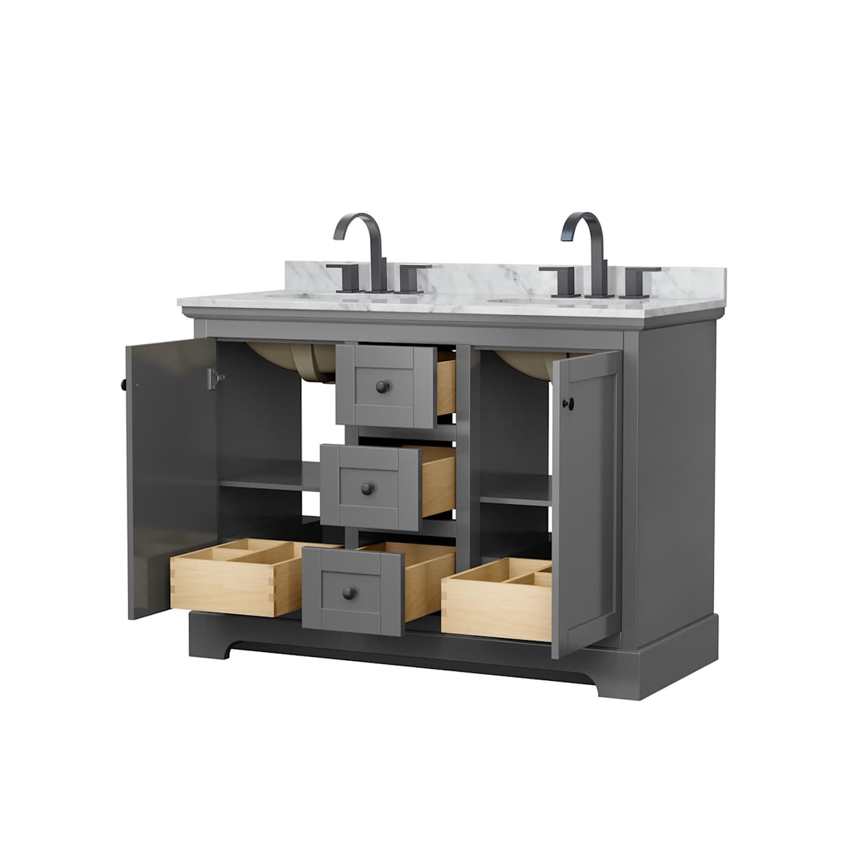 Avery 48" Free Standing Double Basin Vanity Set with Cabinet and Marble Vanity Top - image 16
