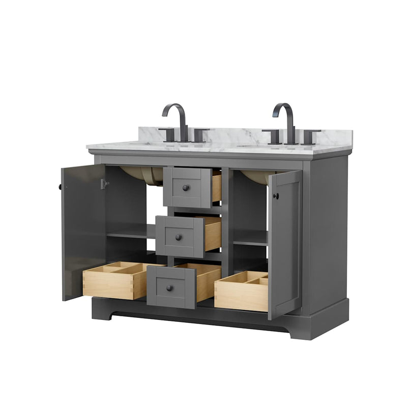 Avery 48" Free Standing Double Basin Vanity Set with Cabinet and Marble Vanity Top - image 16