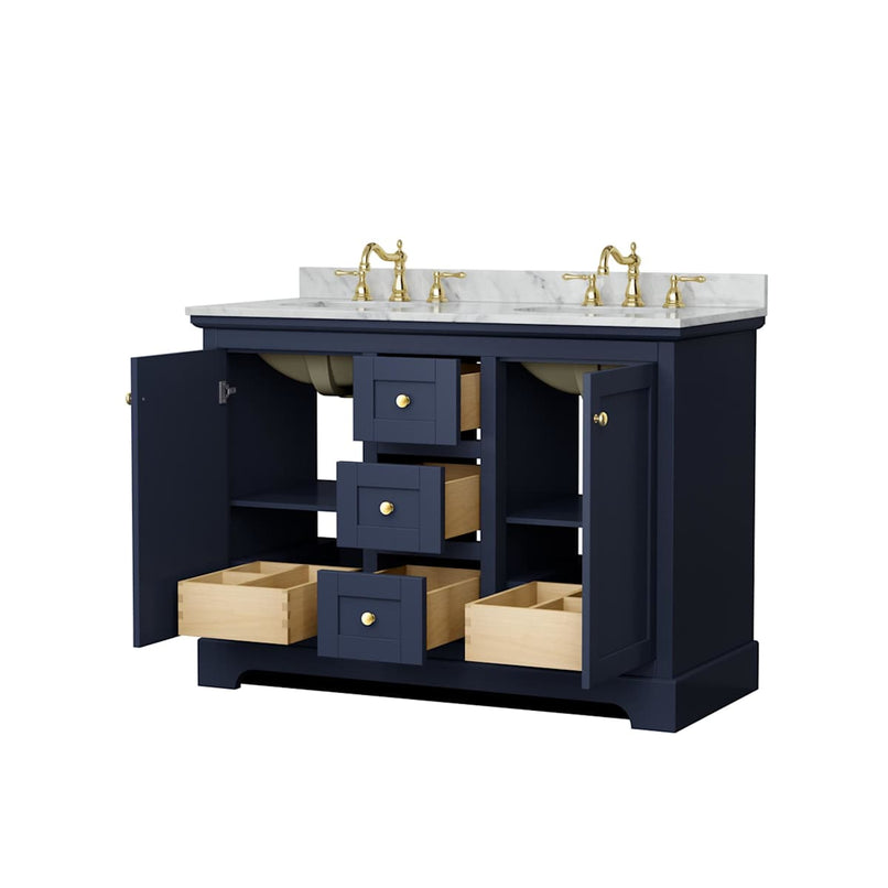 Avery 48" Free Standing Double Basin Vanity Set with Cabinet and Marble Vanity Top - image 17