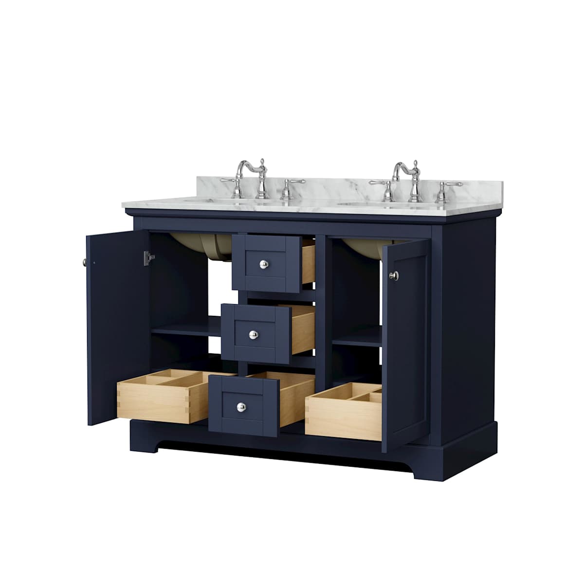 Avery 48" Free Standing Double Basin Vanity Set with Cabinet and Marble Vanity Top - image 18