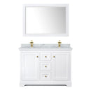 Avery 48" Free Standing Double Basin Vanity Set with Cabinet, Marble Vanity Top, and Framed Mirror - image 2