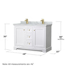 Avery 48" Free Standing Double Basin Vanity Set with Cabinet, Marble Vanity Top, and Framed Mirror - image 6